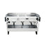 La Marzocco Linea PBX three group commercial espresso machine, front view in stainless steel