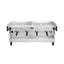 La Marzocco Linea PBX four group commercial espresso machine, front view in stainless steel