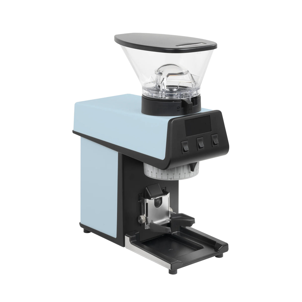 La Marzocco Pico Coffee Grinder in blue, 3/4 front