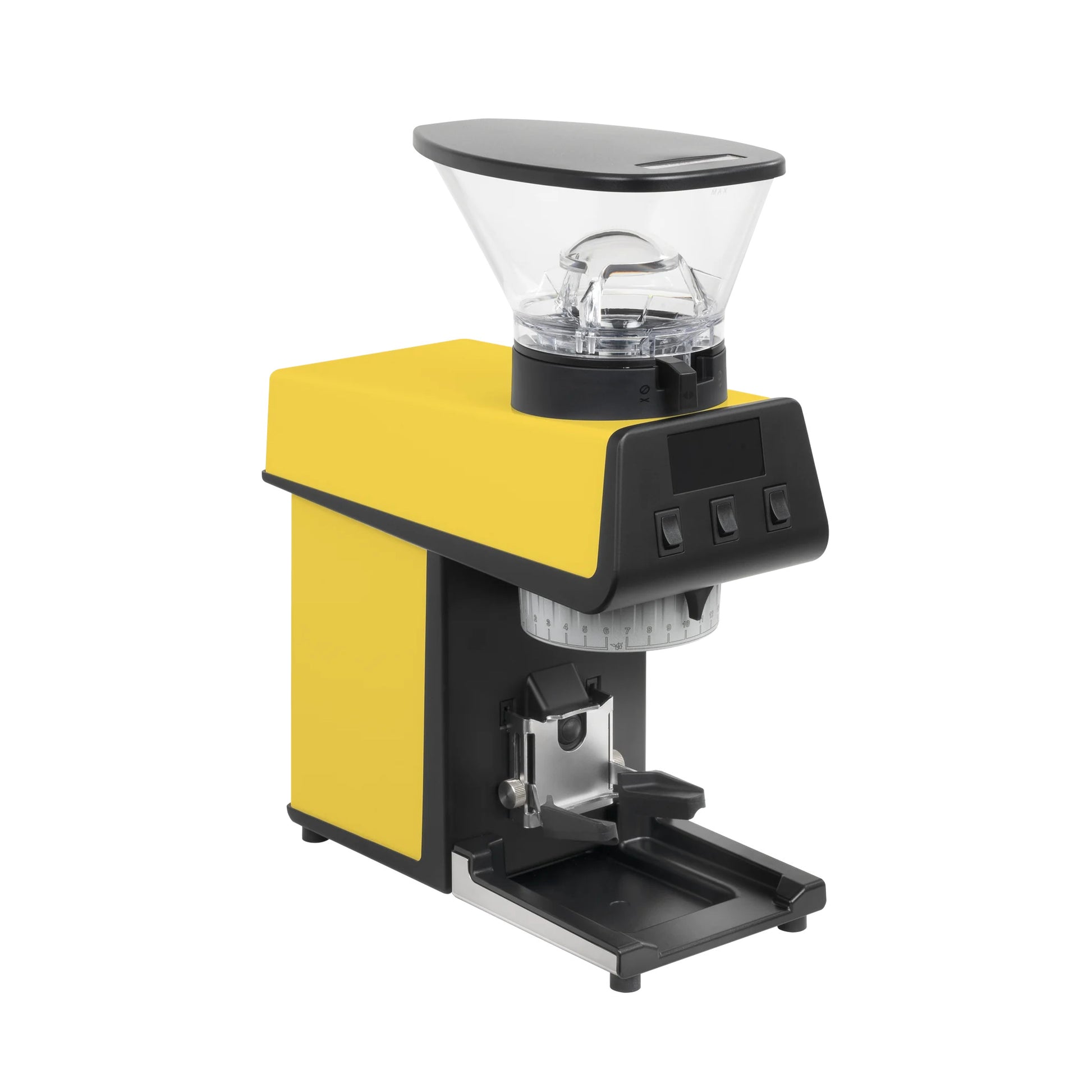 La Marzocco Pico Coffee Grinder in yellow, 3/4 front