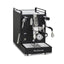 La Pavoni Mini Cellini X espresso machine in matte black, three-quarter view showing the E61 group and wands