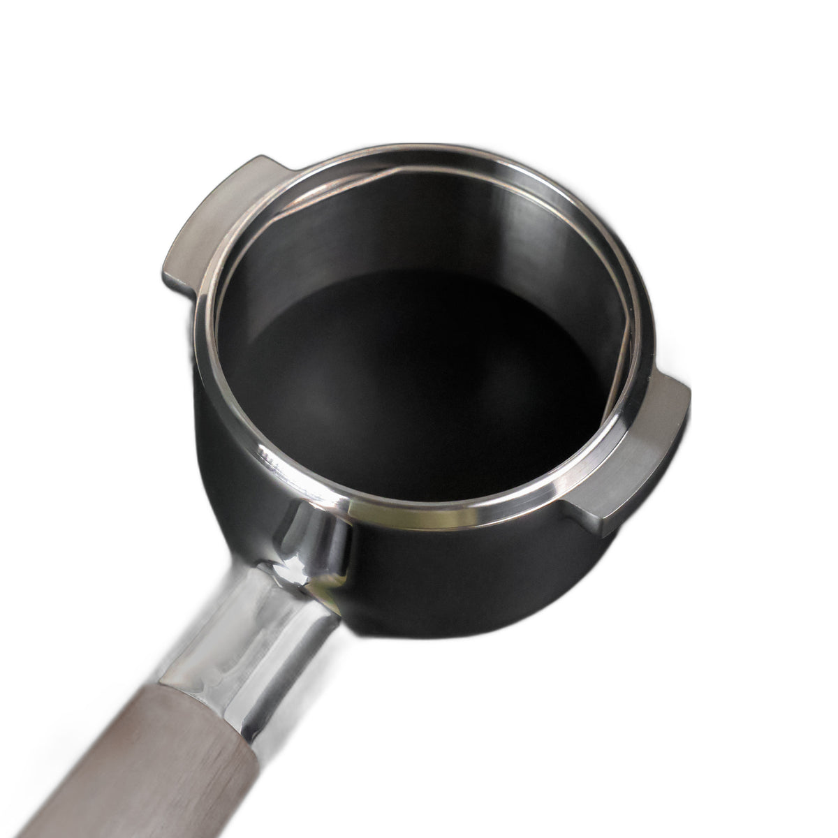 Meraki 58mm Bottomless Portafilter, close detail of the basket opening