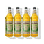 Four 1L plastic bottles of Monin Organic Agave Nectar in a row