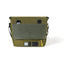 OutIn Flex Messenger Bag in cypress green, rear view with the mesh pocket