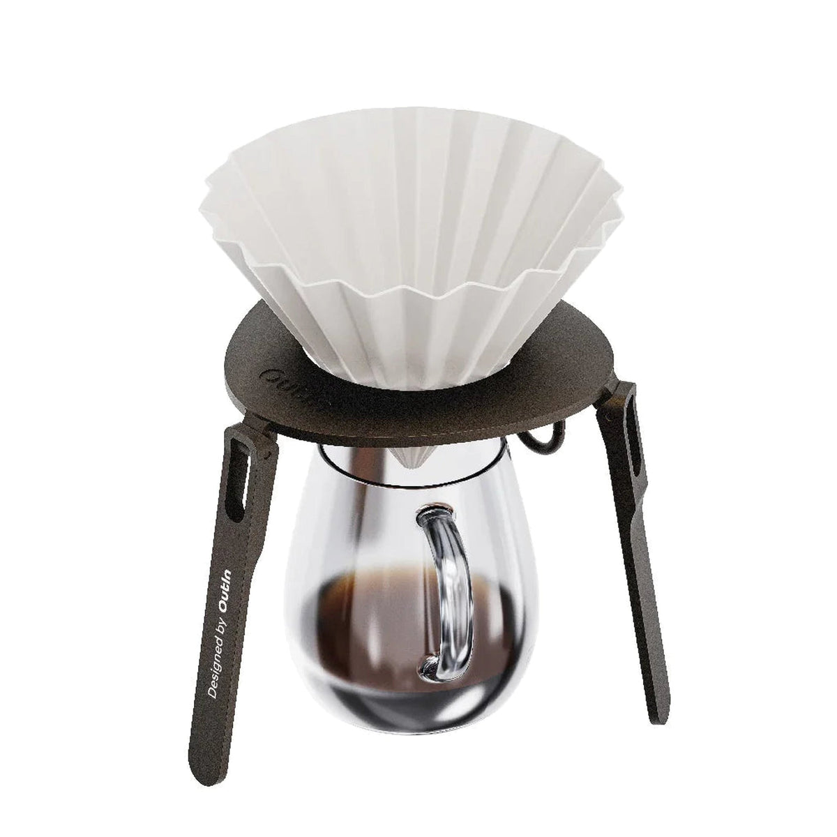 OutIn Foldable Coffee Stand, under a pour-over cone