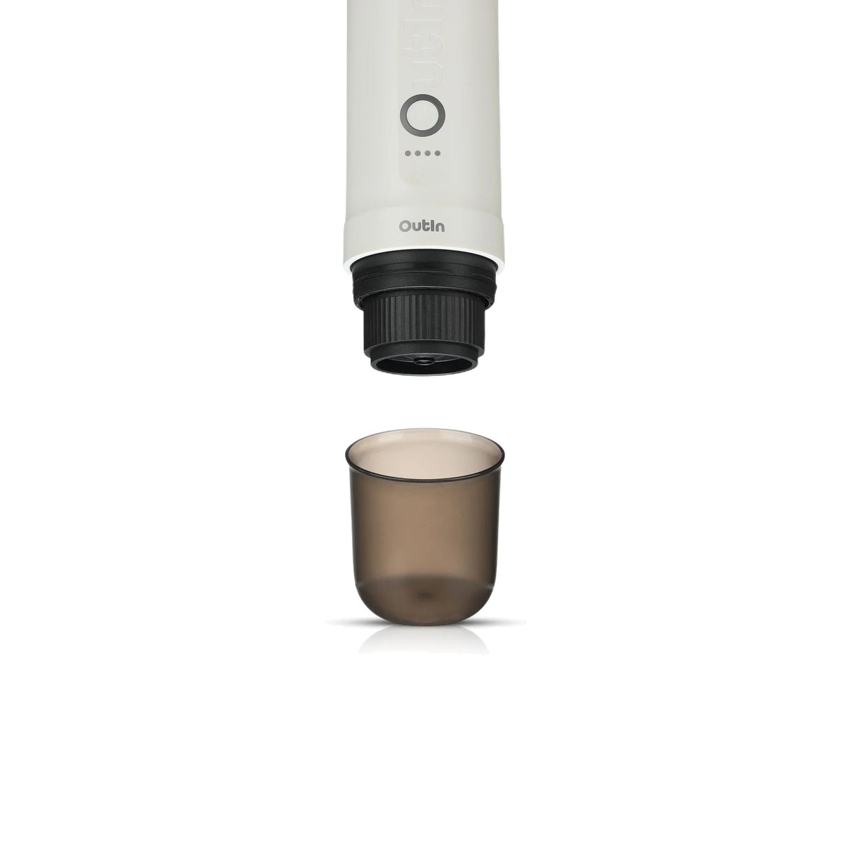 OutIn Nano Portable Espresso Machine Cup, shown with a pearl white nano
