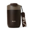 OutIn Travel Tumbler in terra brown, with the carry strap attached