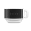 SMEG cappuccino cup and saucer set in black, cup on its own, showing the SMEG logo