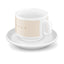 SMEG cappuccino cup and saucer set in cream, single cup on its saucer