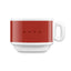 SMEG cappuccino cup and saucer set in red, cup on its own, showing the SMEG logo