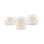 SMEG coffee mug in cream, mug beside the matching espresso and cappuccino cups