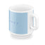 SMEG coffee mug in pastel blue, angled side view