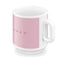 SMEG coffee mug in pink, angled side view