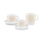 SMEG espresso cup and saucer set in cream, two cups stacked on saucers