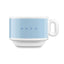 SMEG espresso cup and saucer set in pastel blue, cup on its own, showing the SMEG logo