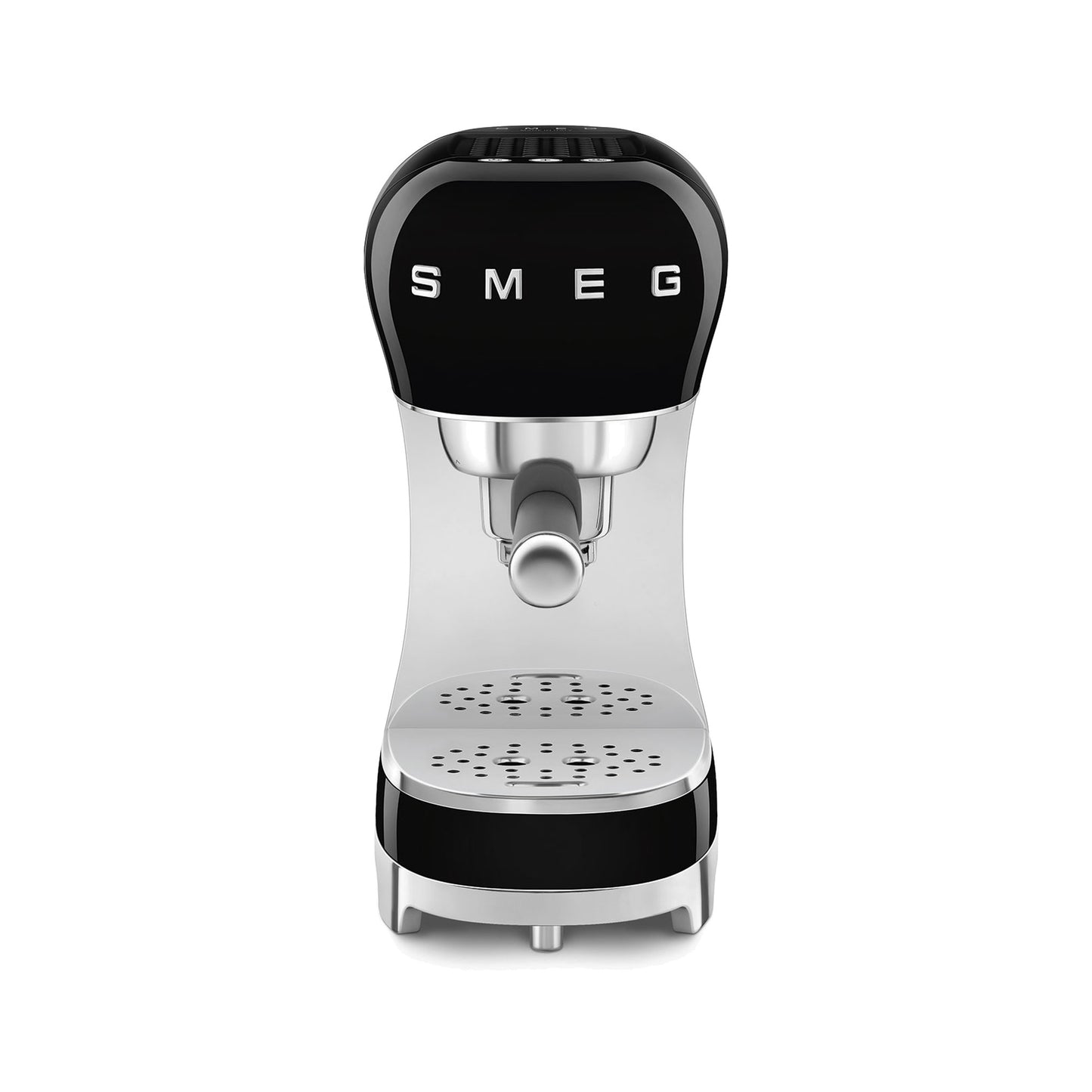 Smeg Manual Espresso Coffee Machine ECF00BLUS in black, front view