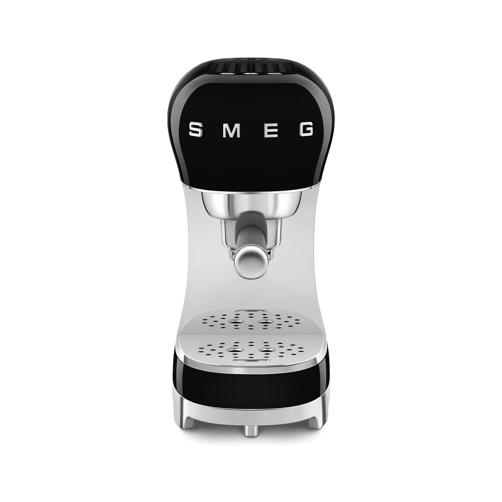 Smeg Manual Espresso Coffee Machine ECF00BLUS in black, front view
