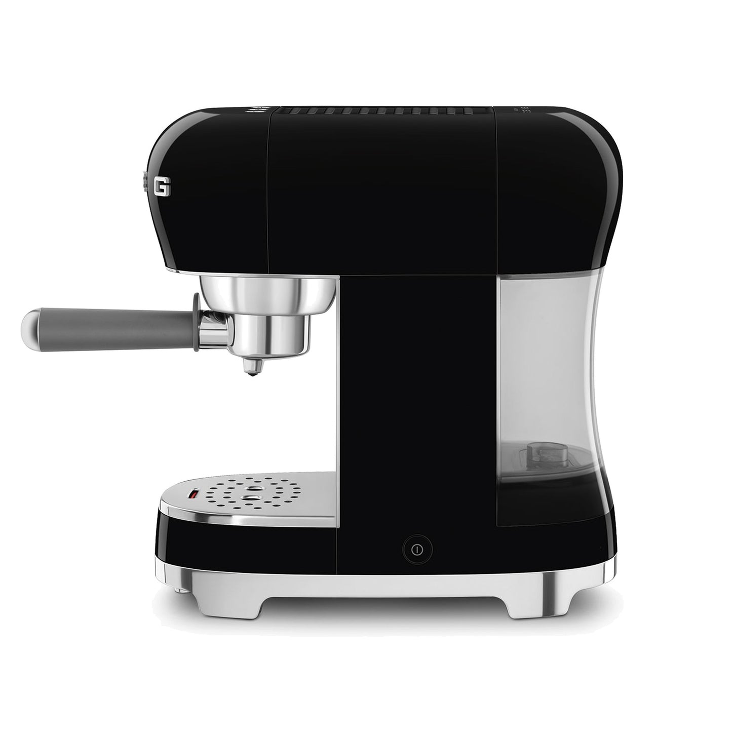 Smeg Manual Espresso Coffee Machine ECF00BLUS in black, side profile