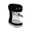 Smeg Manual Espresso Coffee Machine ECF00BLUS in black, three-quarter front view