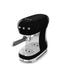 Smeg Manual Espresso Coffee Machine ECF00BLUS in black, three-quarter angled view
