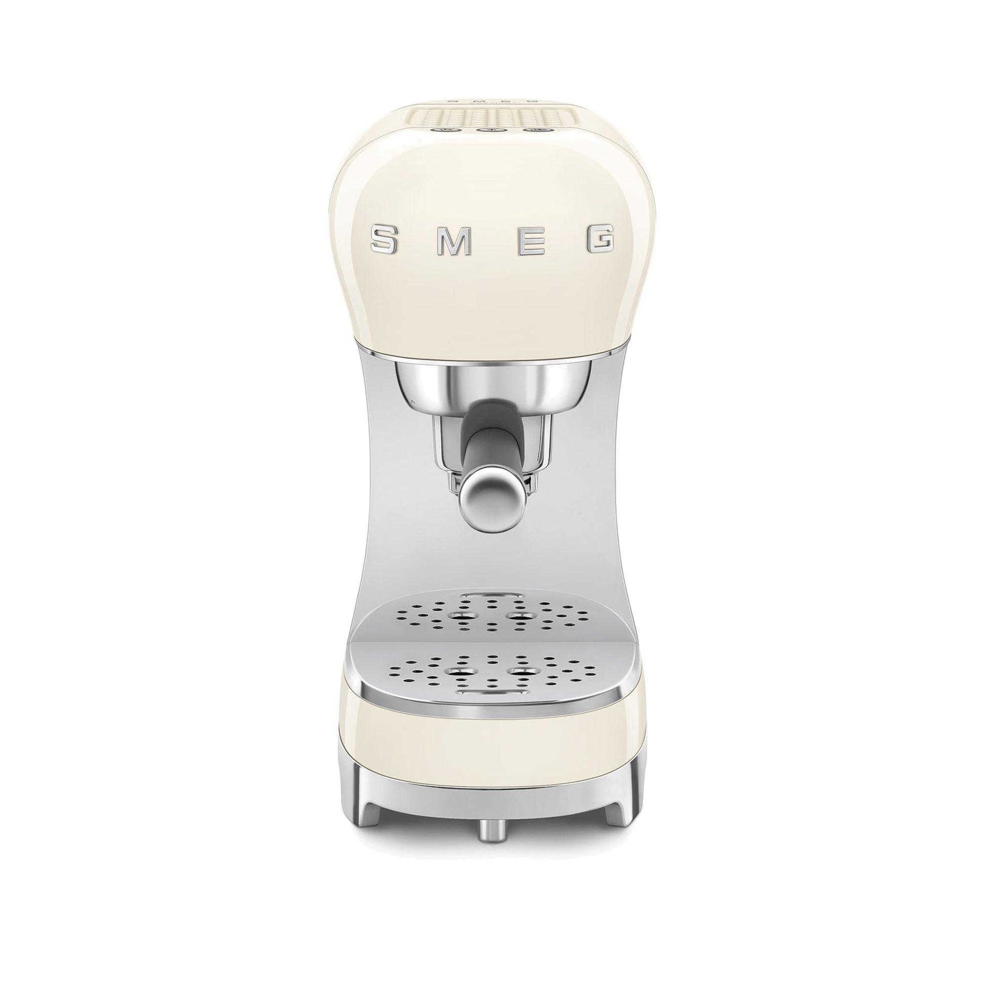 Smeg Manual Espresso Coffee Machine ECF00CRUS in cream, front view