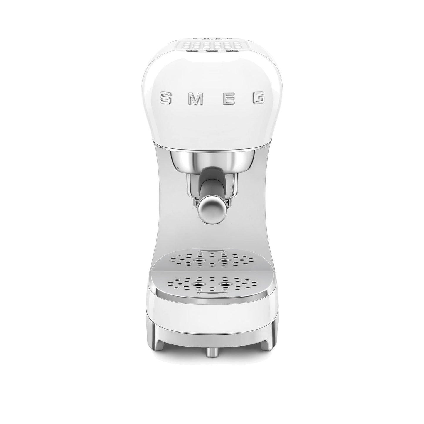 Smeg Manual Espresso Coffee Machine ECF00WHUS in white, front view