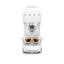 Smeg Manual Espresso Coffee Machine ECF00WHUS in white, front view brewing two espressos