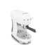 Smeg Manual Espresso Coffee Machine ECF00WHUS in white, three-quarter front-right view close