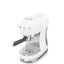Smeg Manual Espresso Coffee Machine ECF00WHUS in white, three-quarter angled view