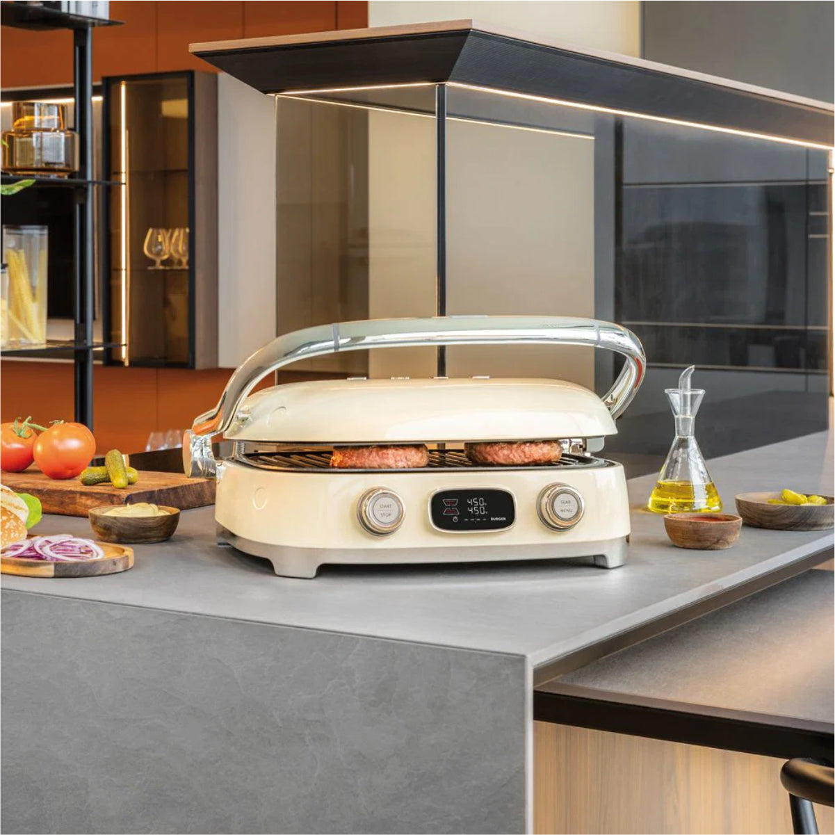 Smeg Multi-Use Countertop Grill MGF01CRUS (Cream)