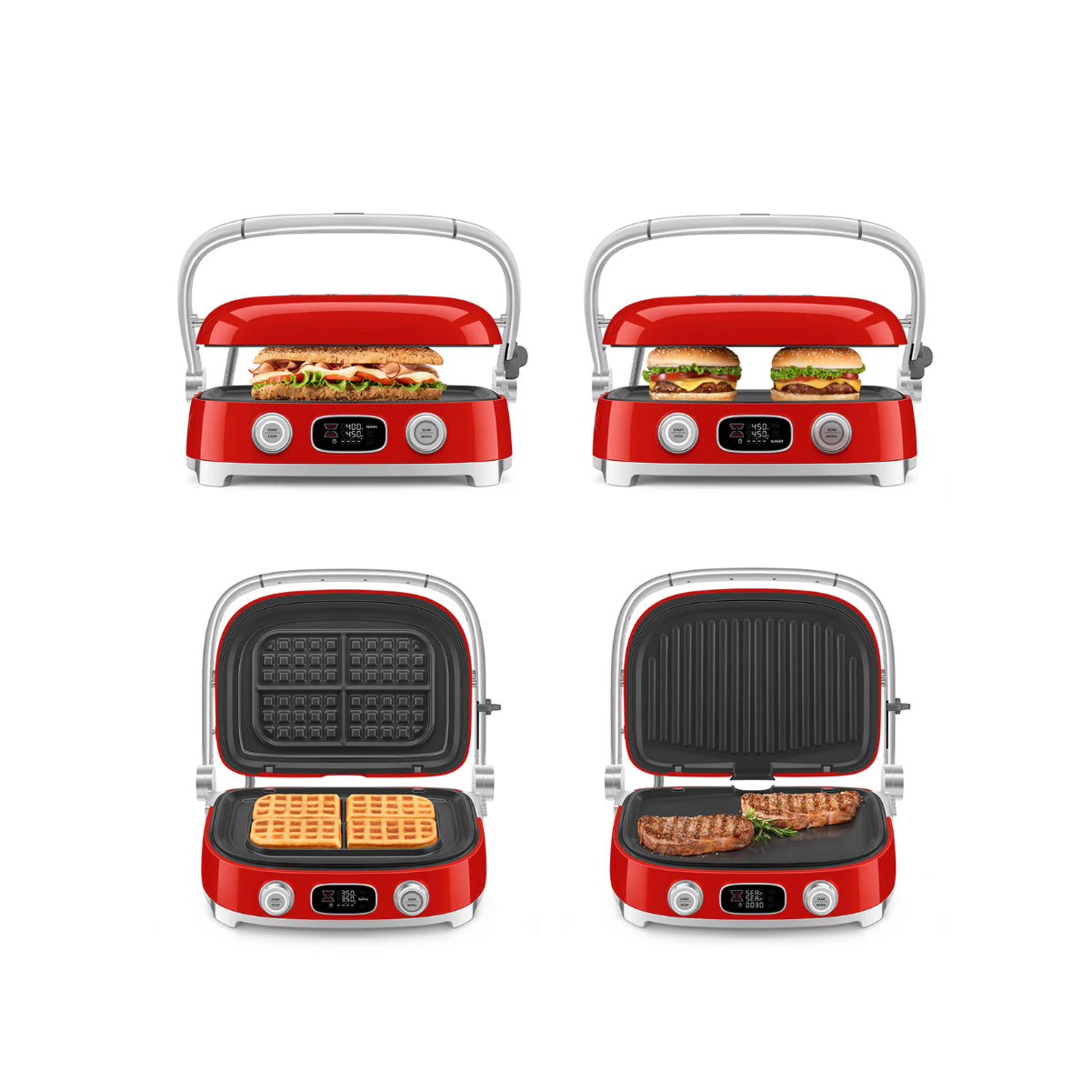 Smeg Multi-Use Countertop Grill MGF01RDUS (Red)