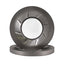 SSP 102mm Flat Burrs - Blind Mount in silver knight, front view