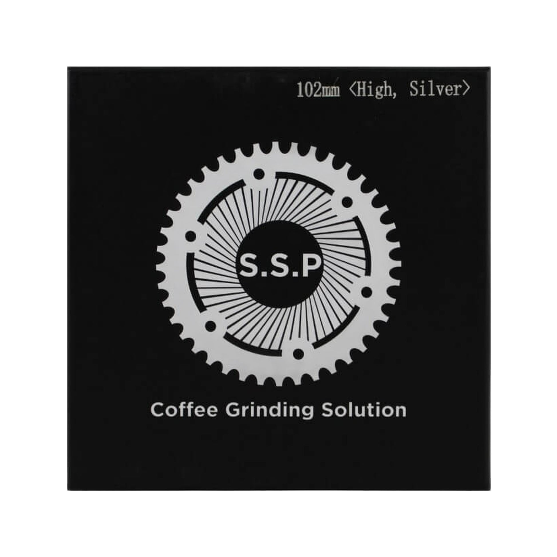 SSP 102mm Flat Burrs - Blind Mount in silver knight, retail packaging