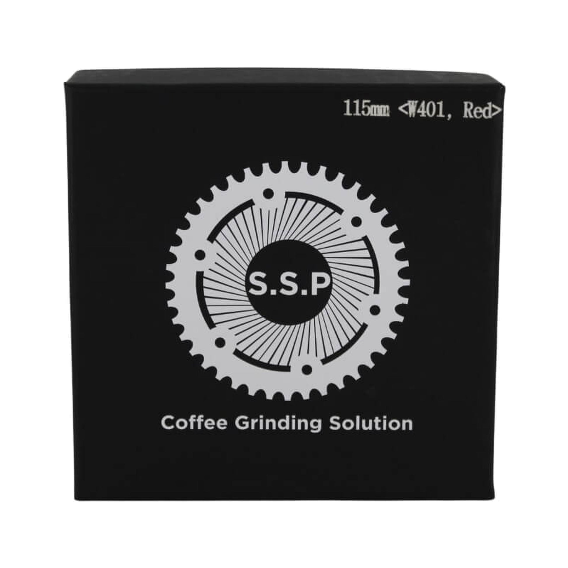 SSP 115mm Flat Burrs in red speed, retail packaging