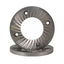 SSP 120mm Flat Burrs in silver knight, front view