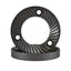 SSP 58mm Flat Burrs in silver knight, pair three-quarter view
