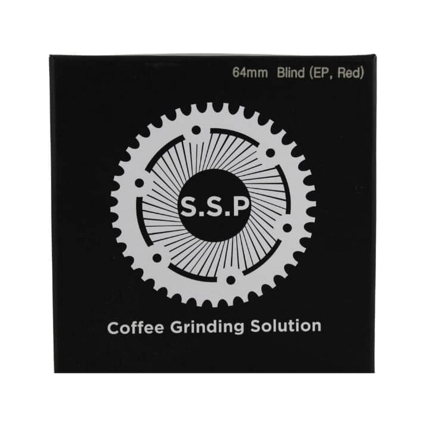 SSP 64mm Flat Burrs - Blind Mount in red speed, retail packaging