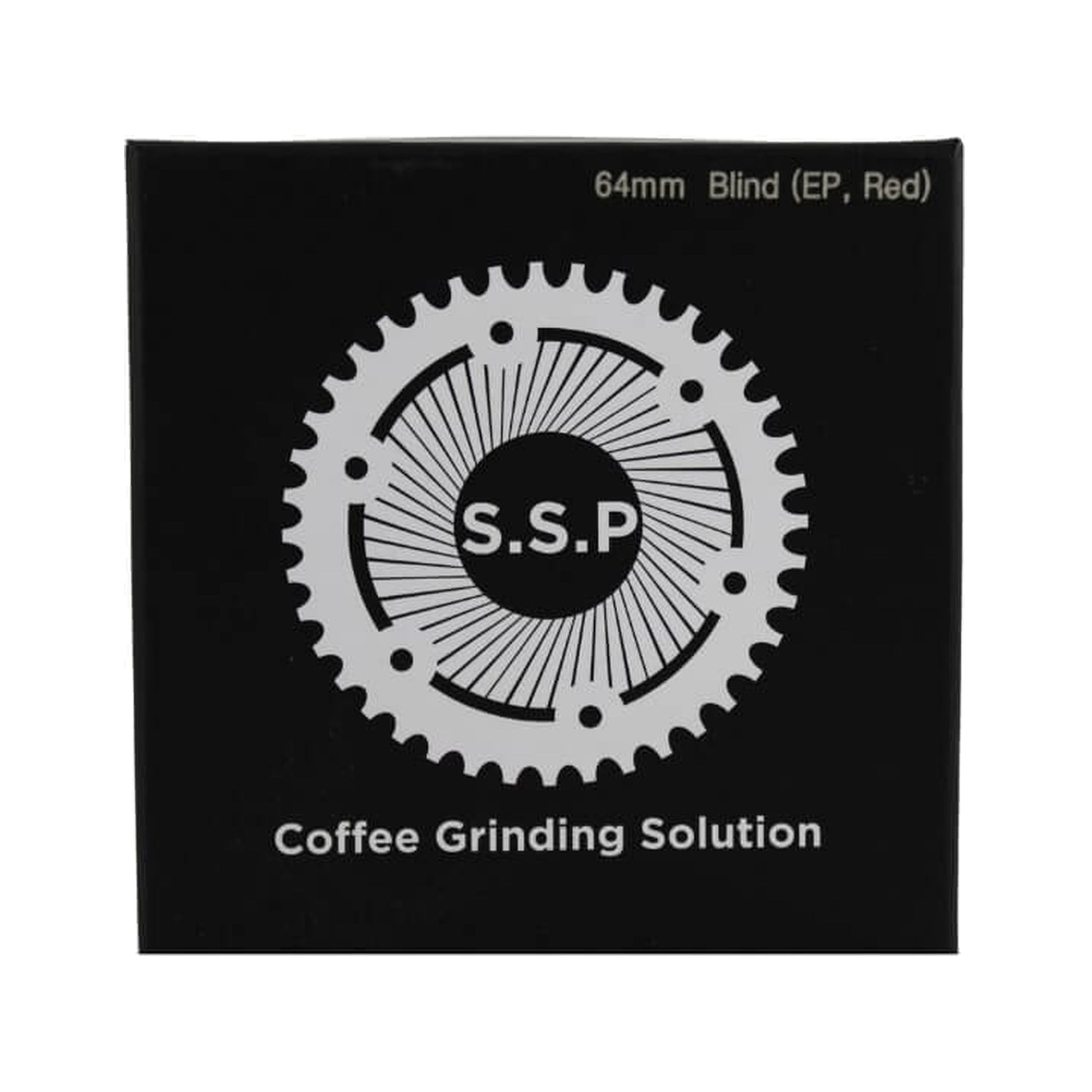 SSP 64mm Flat Burrs - Blind Mount in red speed, retail packaging