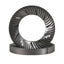 SSP 64mm Flat Burrs - Blind Mount in silver knight, front view