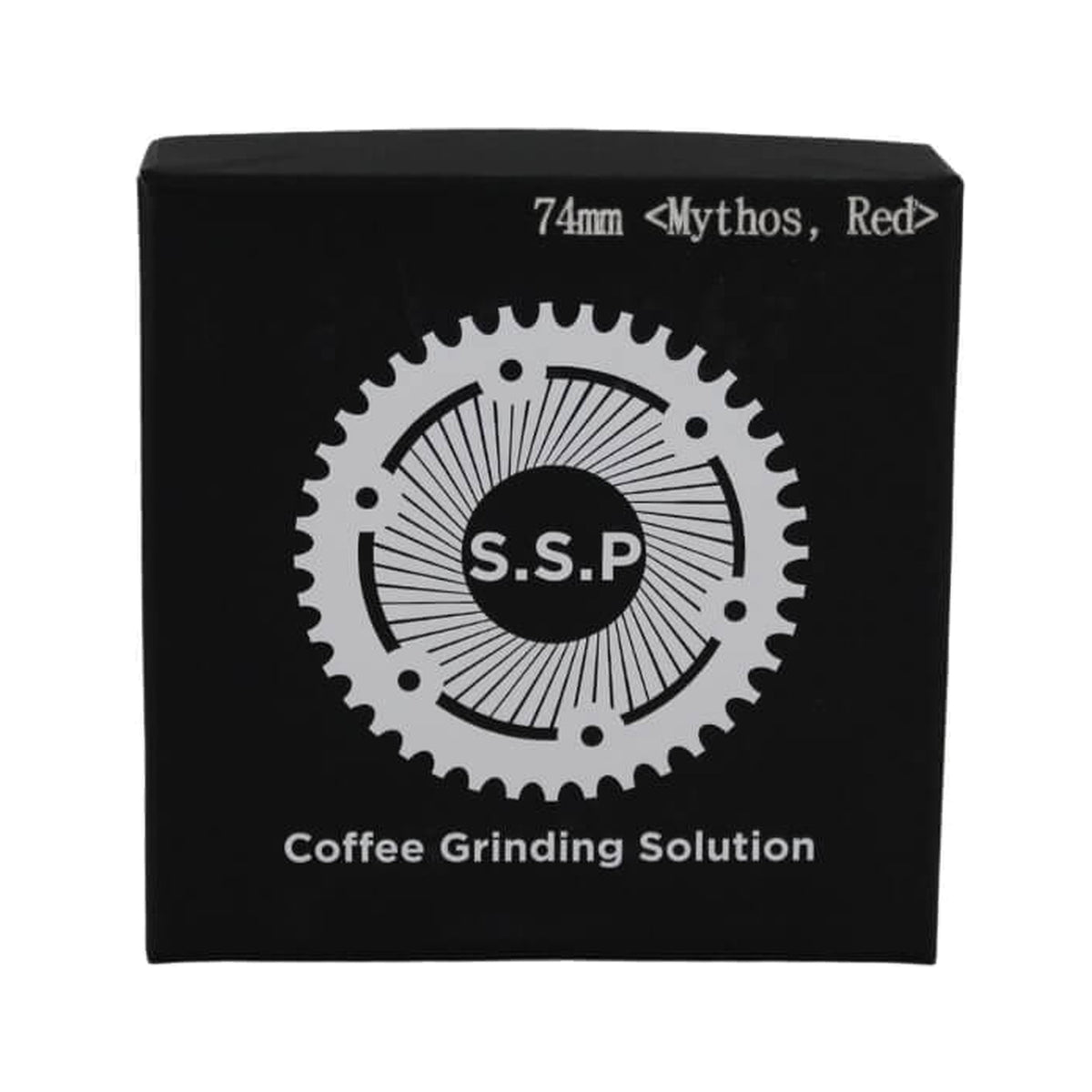 SSP 74mm Flat Burrs in red speed, retail packaging