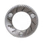 SSP 75mm Flat Burrs in silver knight, front view