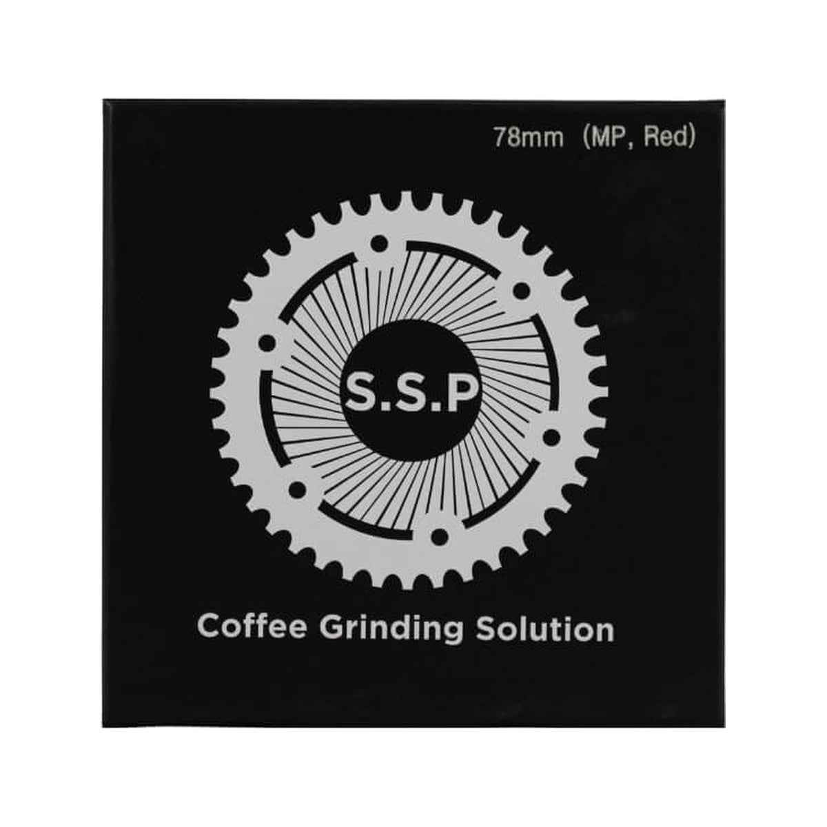 SSP 78mm Flat Burrs in red speed, retail packaging
