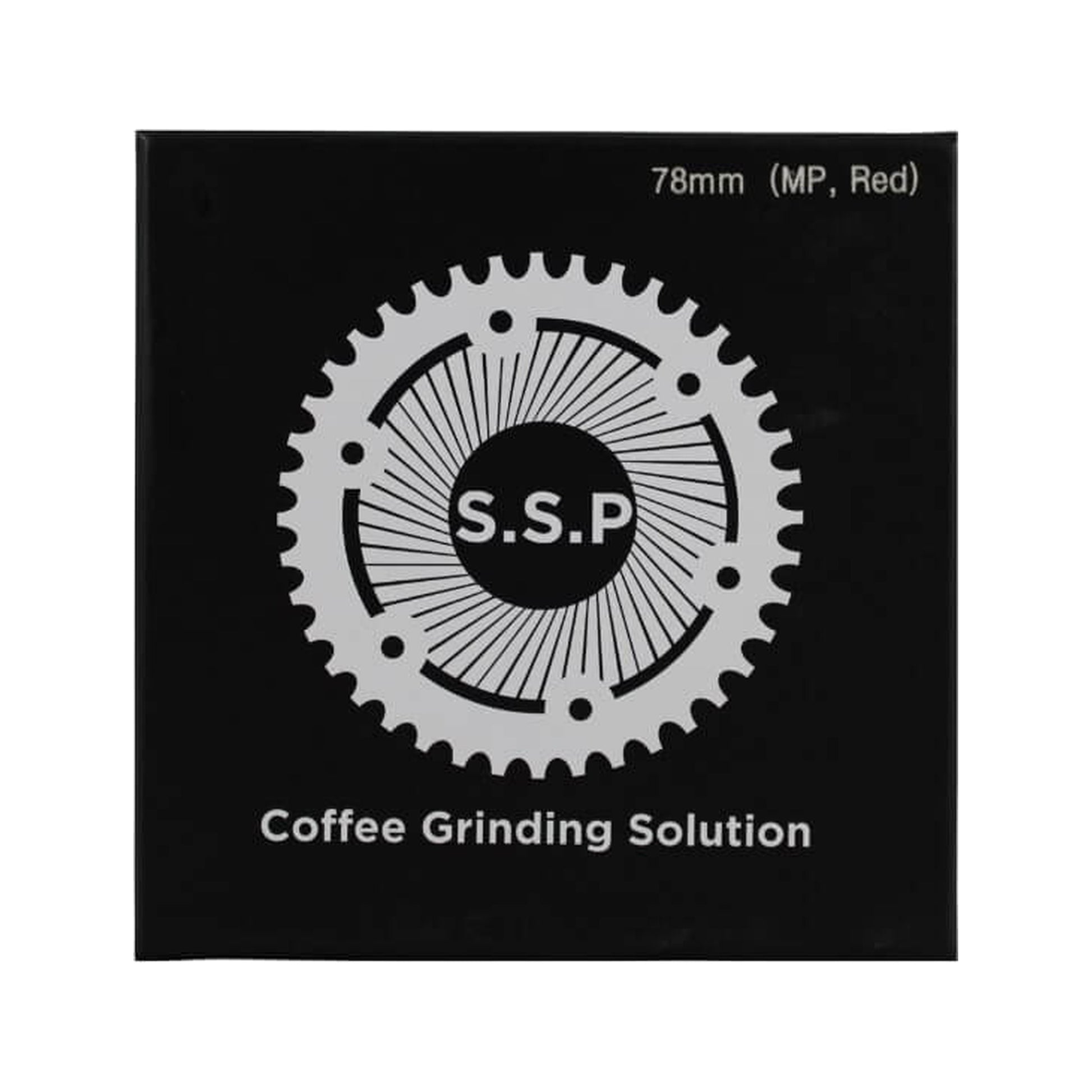 SSP 78mm Flat Burrs in red speed, retail packaging