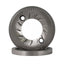 SSP 80mm Flat Burrs in silver knight, front view