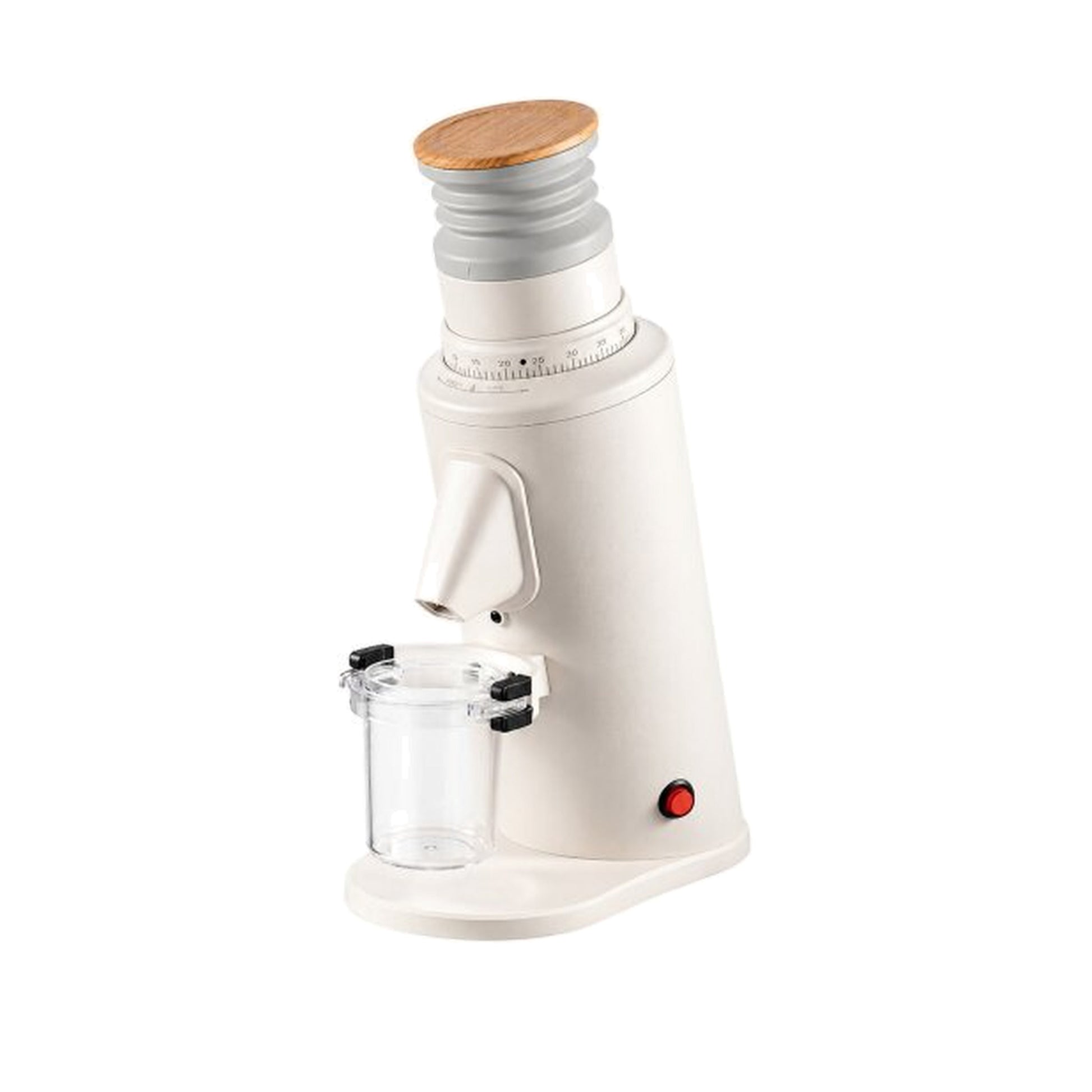 T58 Single Dose Coffee Grinder With Flat Burrs in light grey, 3/4 angle