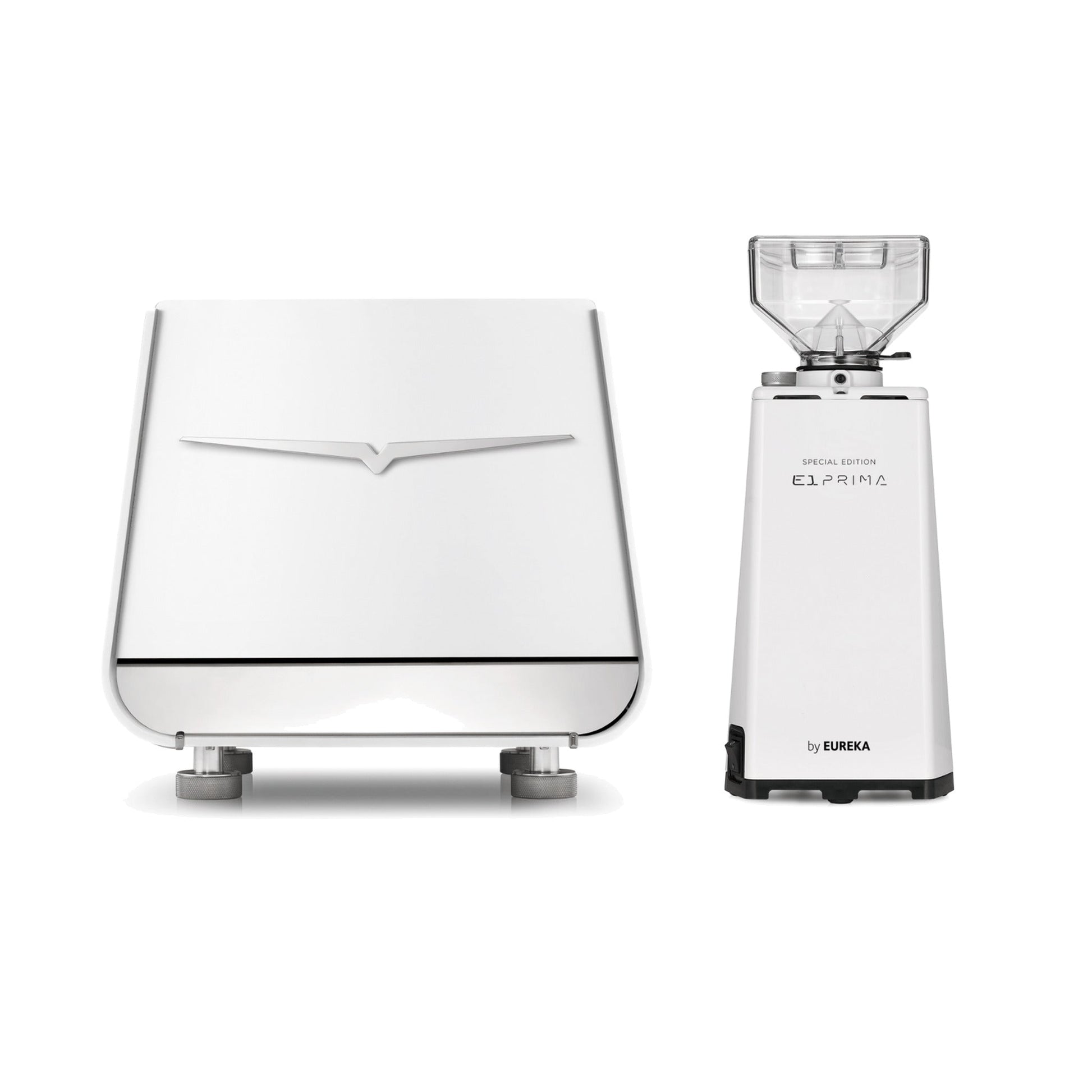 Victoria Arduino Atom-65 Prima Timed Espresso Grinder in white, detail